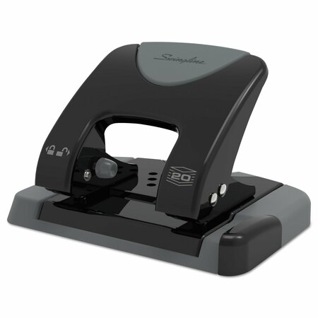 SWINGLINE 20-Sheet SmartTouch Two-Hole Punch, 9/32" Holes, Black/Gray A7074135